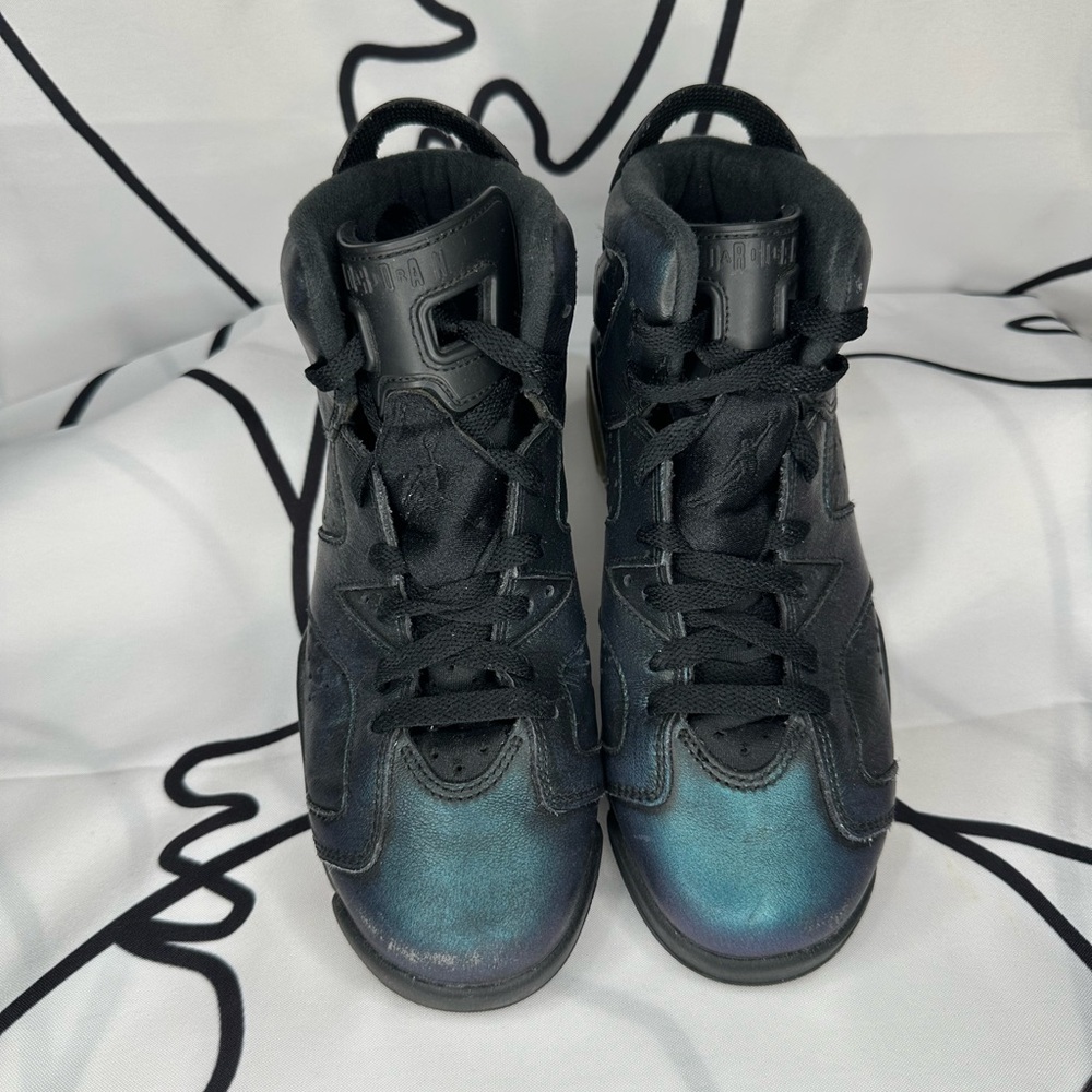 Nike Air Jordan Kids Black/Blue basketball sneakers size 6.5 big kids